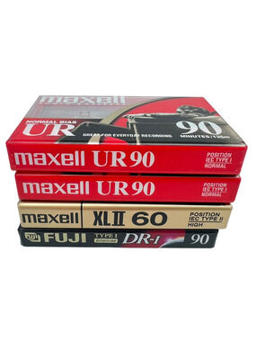 Audio Cassette Tapes 2 Maxwell UR 90 and 1 XL II 60 and 1 Fuji DR-I 90 SEALED